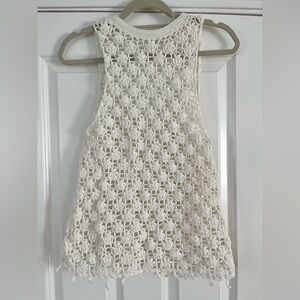 Crocheted open back tunic